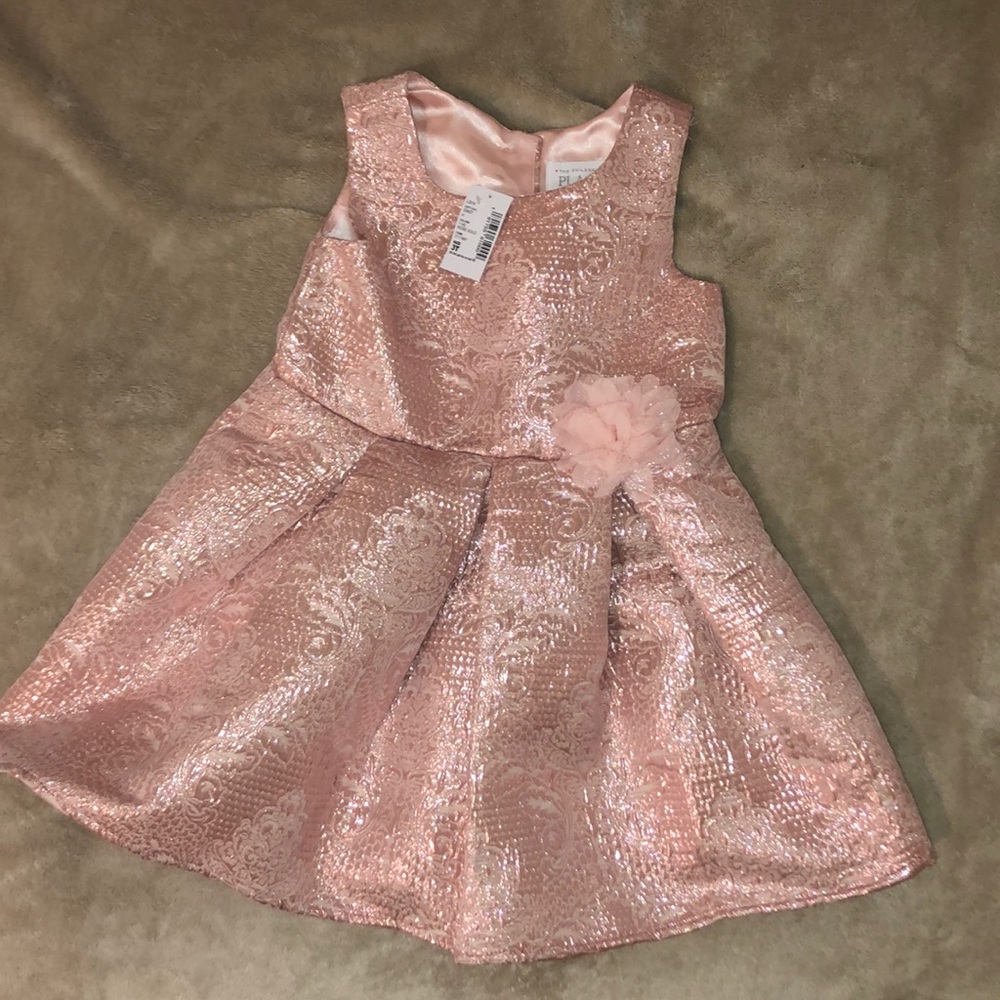 Foil Pink Pattern 3t dress with flower NTW
